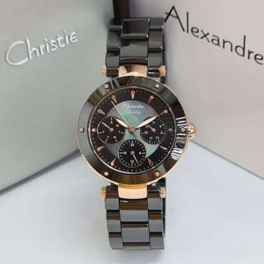 Alexandre Christie AC2807 Passion Jam Tangan Wanita Ceramic Black Rose
