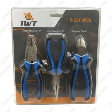IWT P-CST-3PCS Tang Set 3 Pcs Paket - Tang Kombinasi Lancip Potong