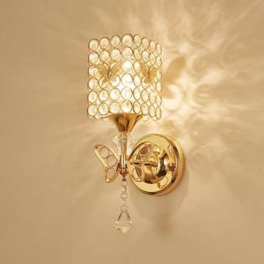 Lampu Hias Mewah Crystal / Lampu Hias Dinding Kupu (Gold)