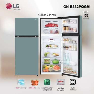 Free Ongkir Wil Jadetabek Kulkas LG GN-B332PQGM Kulkas 2 Pintu Macaron Nett 335L / Gross 360L