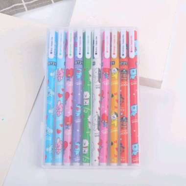 Pulpen Gel warna warni 1 set 10 pcs