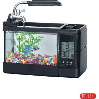 Aquarium Mini USB Fish Tank Desktop Akuarium ikan ( TG-03 ) Putih