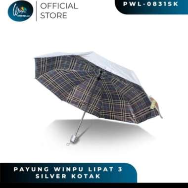 Payung Lipat 3 Winpu Silver motif Kotak