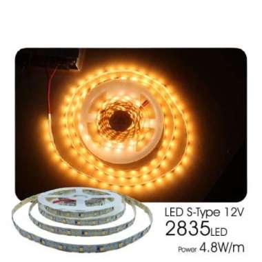 Lampu Led 2835 Strip Type S Dc 12V 60Leds/M Sign Letter Neon Box Warm White