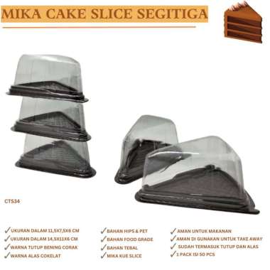 (Isi 10 Pcs-CTP34) Mika Cake Segitiga Mika Kue Slice Mika Segitiga cokelat