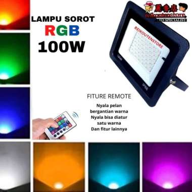 Lampu Sorot Rgb 100 Watt Led Tembak Warnawarni 100W Floodlight 100Watt