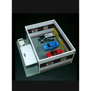 Papercraft Diorama Mechanics Racing skala 64 Diorama Garage