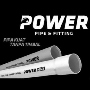 Power Pipa PVC Meteran 1/2inch - 1inch Ready Bandung 1Meter AW Putih + 1/2inch