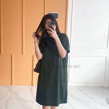 ELLIPSESINC Dress Wanita Katun Polos XXL ARMY