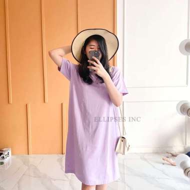 ELLIPSESINC Dress Wanita Katun Polos XXL LILAC