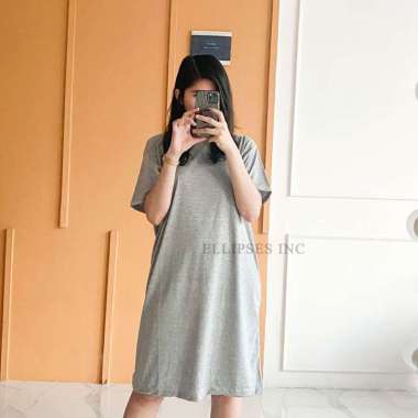 ELLIPSESINC Dress Wanita Katun Polos XXL ABU
