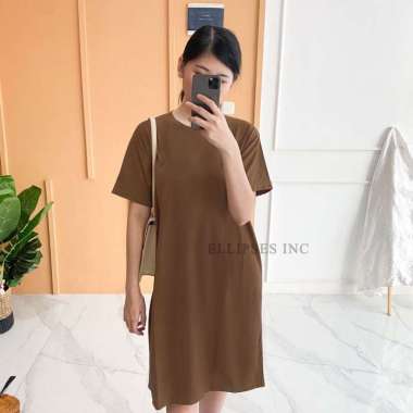 ELLIPSESINC Dress Wanita Katun Polos XXL MOCCA