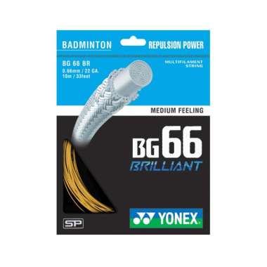 YONEX BADMINTON NYLON STRING BG 66 BRILIANT PLATINUM GOLD