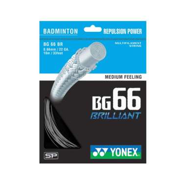 YONEX BADMINTON NYLON STRING BG 66 BRILIANT SILVER/GREY