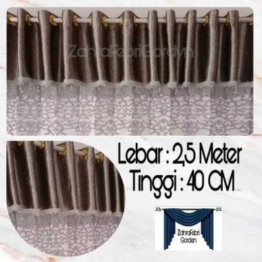 Poni Tirai Blackout Batik (TANPA GORDEN) Abu