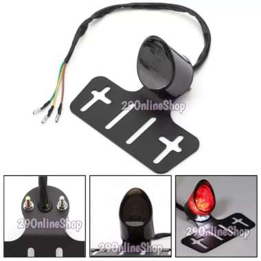 lampu led stop rem senja bracket braket plat custom klasik motor