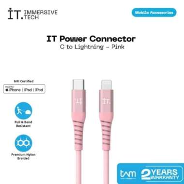 IT Power Connector USB Type C to Lightning Cable Charger iPhone - Pink