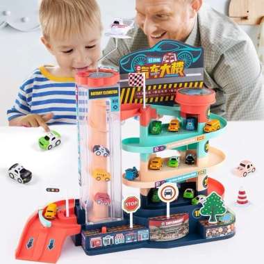 Car Parking Lot Building Toy Track Set mainan edukasi gedung parkir