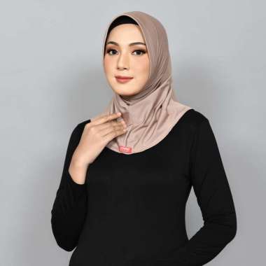 Zeea Jilbab Instan Kerudung Bergo Sport Hayfa P Sarah Polos hitam