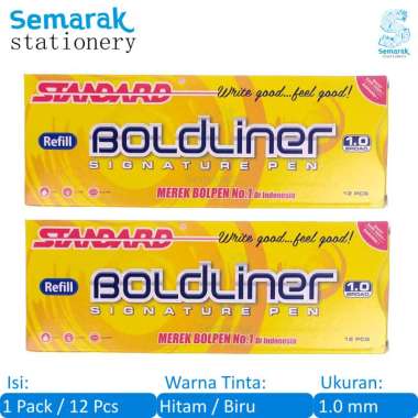 Standard Refill Boldliner Signature Pen Isi Ulang Pulpen Tanda Tangan Gel 1.0 Broad - Hitam / Biru [