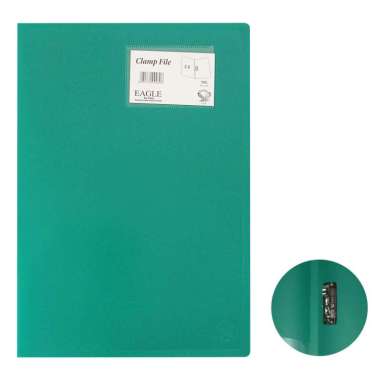 EAGLE FILES Clamp File Folder Folio Map Plastik File Jepit HIJAU