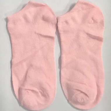 Kaos Kaki Pendek Unisex Warna Polos Pastel Wanita Pria Semata Kaki Nyaman Pink Pastel