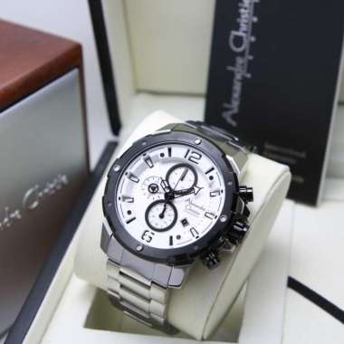 JAM TANGAN PRIA ALEXANDRE CHRISTIE AC 6410 AC6410 MCBTBSL SILVER WHITE ORIGINAL