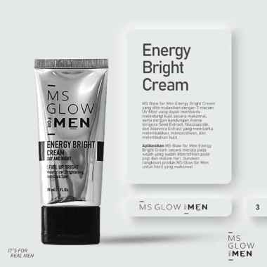 MS Glow For Men Cream Day Night Energy Bright Siang dan Malam Cerahkan Wajah