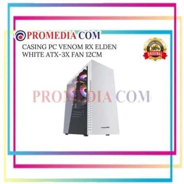 CASING PC VENOM RX ELDEN WHITE ATX-3X FAN 12CM