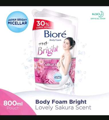 Promo Harga Biore Body Foam Bright Lovely Sakura Scent 800 ml - Blibli