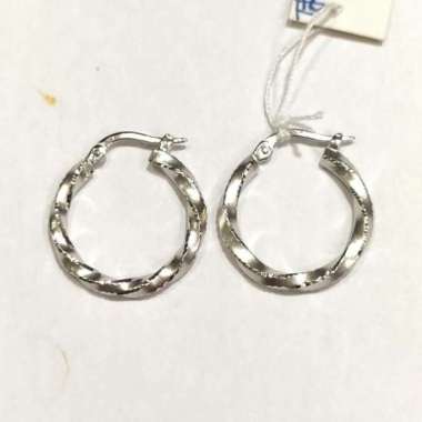 Anting Ring Gipsi Ukir Emas Putih 750