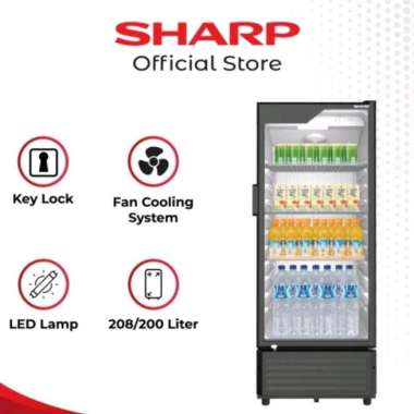 Showcase Sharp SCH-210FS | Kulkas display kaca SCH210 SCH210FS FS 212L