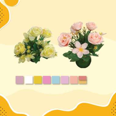 ONE-C551 C555 Ornamen Pot Bunga Hias Tanaman Bunga Dekorasi Rumah Tanaman Artificial Daun Dekorasi R