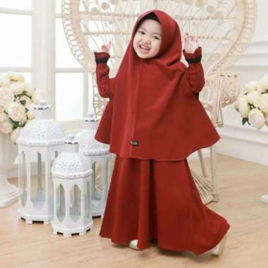 Gamis Syari Anak Perempuan Set jilbab Gamis Anak Modern Gamis Anak Terbaru Gamis 2022 Gamis Anak Sya