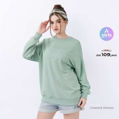 Aerostreet Crewneck Oversize Agnella Sage Green Sweater Sweatshirt 1E000 L