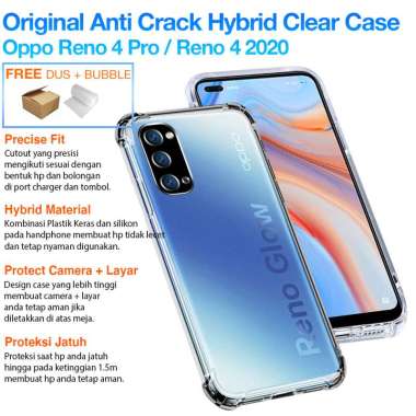 [GadgetLifestyle] - HYBRID MIKA KERAS + SILIKON Original Anti Crack CLEAR Case Oppo Reno 4 Pro 2020 