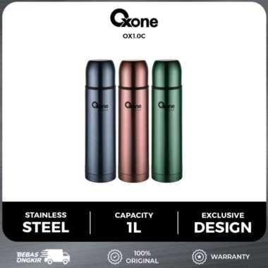 OXONE OX1.0 Thermos Thumbler Botol Minum 1 Liter Vacuum Flask Stainless OX1.0C Biru