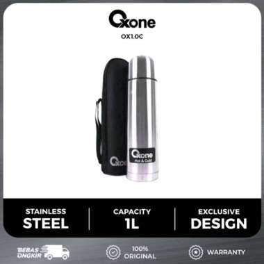 OXONE OX1.0 Thermos Thumbler Botol Minum 1 Liter Vacuum Flask Stainless OX1.0C Silver