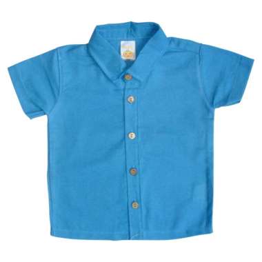 PLEU Kemeja Linen Polos Kemeja Anak Laki Laki 12 bulan Biru