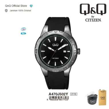 Q&Q QnQ QQ Original Arloji Jam Tangan Pria Analog - A470J502Y 5 BAR Dark Gray