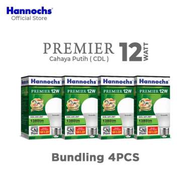 Hannochs - Lampu LED Premier - 12 watt - Cahaya Putih (Paket 4 PCS) Putih