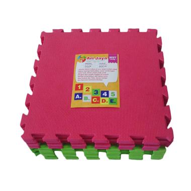 Ari Jaya Polos Karpet Puzzle - Merah Hijau [10 Pcs]