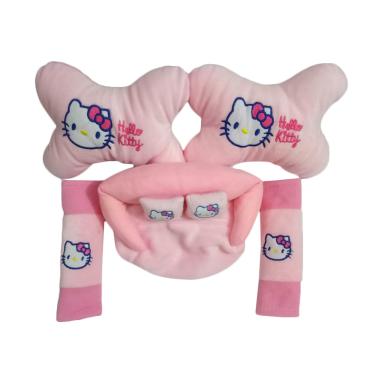 Custom 3in1 Hello Kitty Set Bantal Mobil - Pink