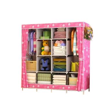 Radysa Portable 4 Layer Lemari Pakaian - Pink Sunflower