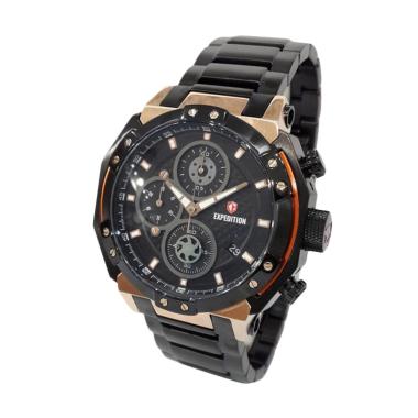 Expedition 6385 Jam Tangan Pria - Rosegold Black