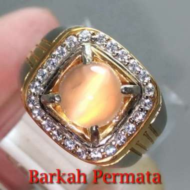 Batu Cincin Biduri Bulan Cat Eye Moonstone Putih Asli n 1442 Putih