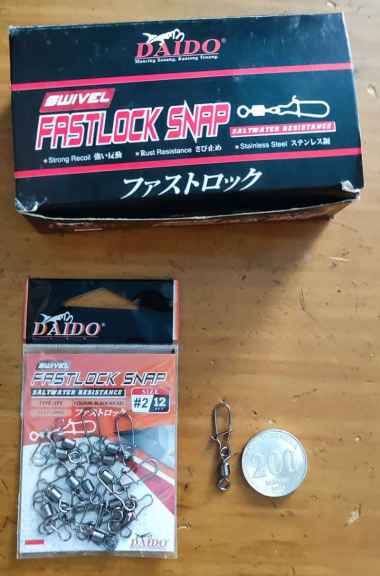 Peniti pancing swivel fastlock snap Daido anti karat