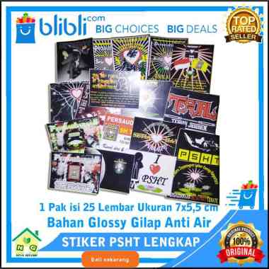 PSHT Stiker Random Acak Campur Lengkap Aneka Gambar Pencak Silat Lambang Logo SH Terate 1922 Glossy 