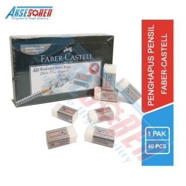 Penghapus Pensil Kecil Faber Castell [40 pcs/1 pack] / Stip 2B Eraser Pencil [1 Box] WHITE