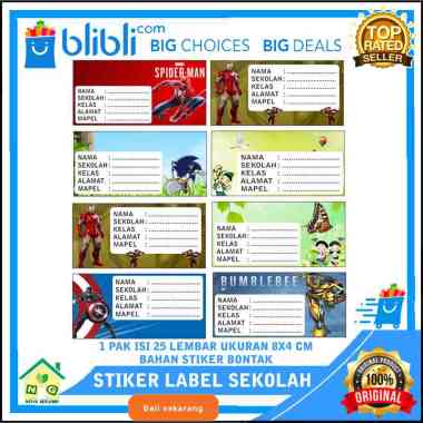 Nasya Gaulcomp Stiker Label Nama Mata Pelajaran Sekolah Anak Label Stiker Buku Sekolah Stiker Nama A